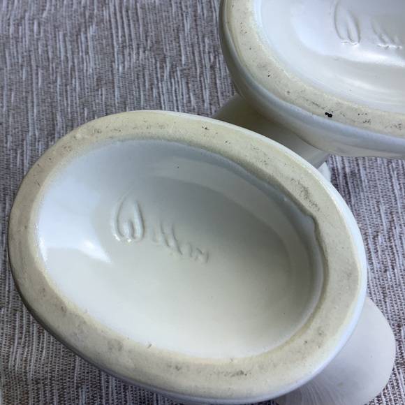 Vintage Set 3 White Weller Cornucopia Vases Vintage Pottery - Picture 7 of 10